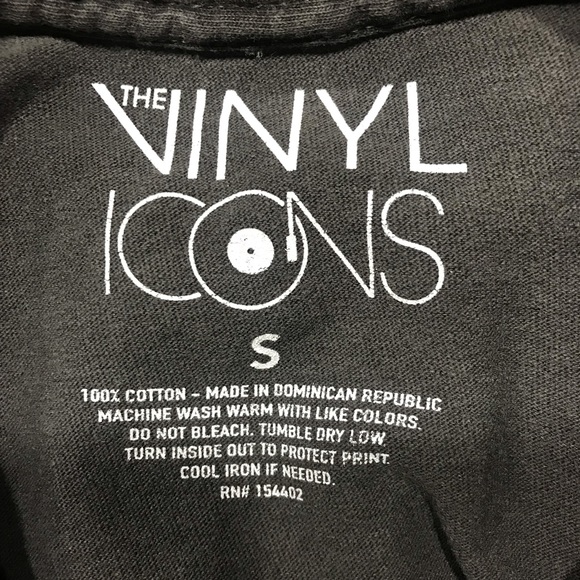 The Vinyl Icons Bowie Ziggy Stardust Cotton Graphic T-Shirt in Washed Black, S - Picture 11 of 11